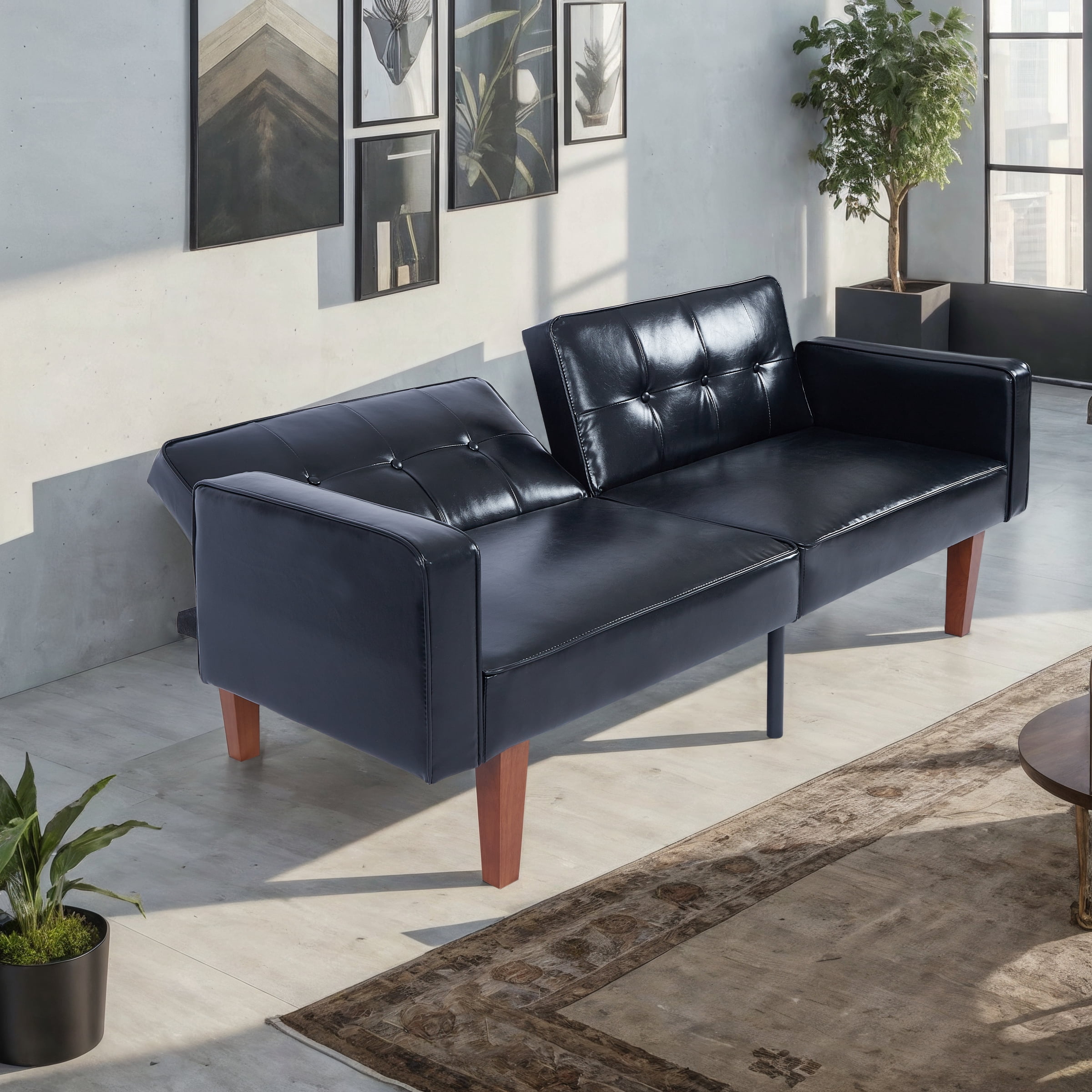 Gewnee 68.11"Convertible Futon Sofa Bed,Multifunctional Folding Futon Couch with 3 Adjustable Positions,Split-Back Design for Home,Office,Guest Room.