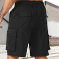 thumbnail image 4 of LTTVQM Cargo Shorts for Men Casual Elastic Waist Running Hiking Bermuda Shorts Knee Length 2026 Summer Clothes with Multiple Pockets Black XL, 4 of 4