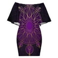thumbnail image 6 of Personalized Tarot Fate Clairvoyance Women's Off The Shoulder Ruffles Summer Wedding Guest Loose Casual Party Beach Dress, 6 of 9