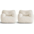 thumbnail image 5 of Bean Bag Chair, Filled Beanbag Chair for Living Room, Stuffed Beanbag Chairs, Comfy Bean Bag Chairs with Filling (Teddy Fabric in Ivory Set of 2, 39.37" D×37" W×27.56" H), 5 of 18