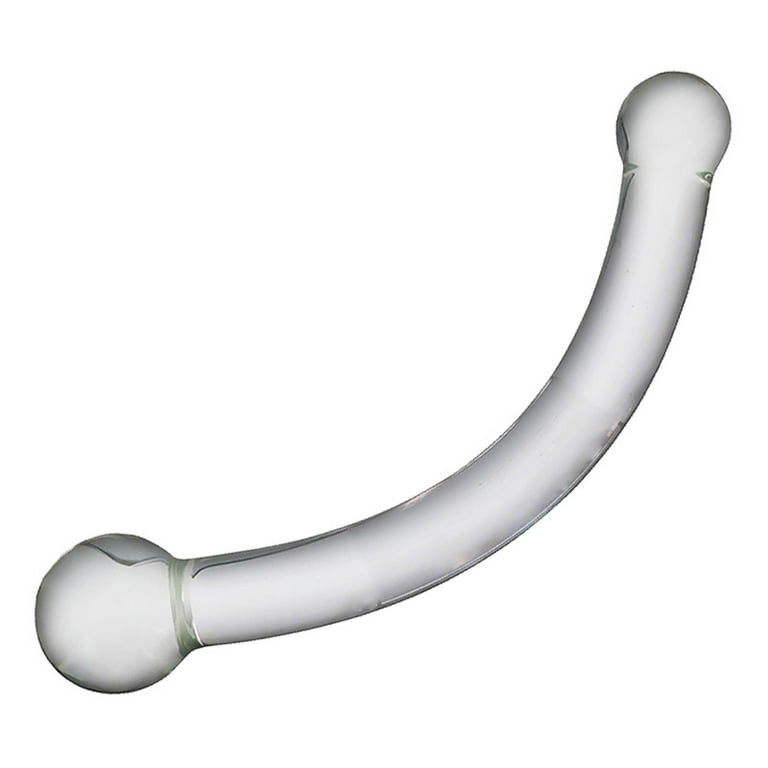 Glass Dildo Sex Toy G-Spot Crystal Clear Bar Prostate Gay Anal Massage Wand  Bent - Walmart.com