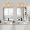thumbnail image 6 of 17” Crystal Bathroom Vanity Light  3-Light Golden Wall Sconce  Clear Glass Shade  Wall Mount Lighting for Bathroom  Powder Room  Mirror, 6 of 6