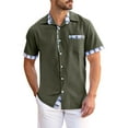 thumbnail image 3 of Mens Shirts Solid Color Pocket Button Up Shirt Short Sleeved Casual Shirt Summer Beach Shirt Shirt With Pockets Short Sleeved Collar Top Shirts for Men, 3 of 7
