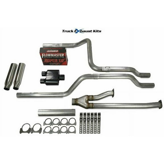 Toyota Tundra 14-21 2.5" Direct Fit Dual Exhaust Kit Super 10 Rear Rolled Tip