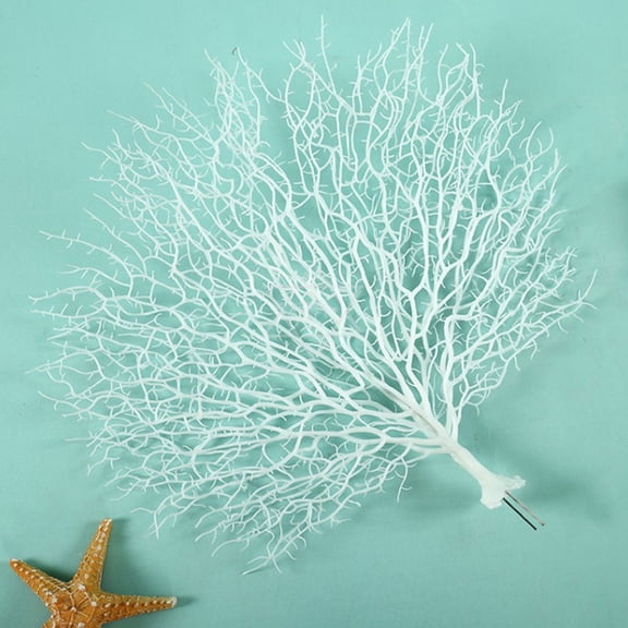 Masteelf 2pcs Coral Branch Artificial Plants Decoration Smulation Landscaping Props for Wedding Aquarium Photo Home (White