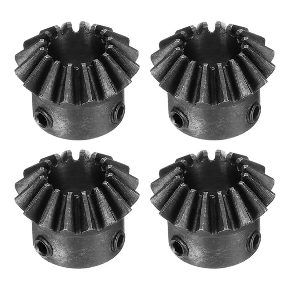 Uxcell 4pcs Bevel Gear Tapered Bevel Pinion Gear 1.5 Module for Hardware Mechanical Rotation (45# Steel, 16T, 12mm Hole)