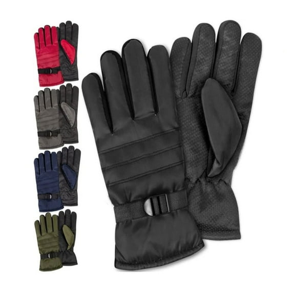 10 Pairs of Adult One Size Insulated Waterproof Windproof Cold Winter Weather Gloves for Snow, Wind, Rain, Freezing Temperatures, Harsh Climates in Black, Gray, Navy Blue, Green and Red