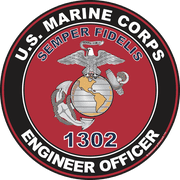 U.S.M.C. MOS 1302 Engineer Officer Decal 3.8" - Red