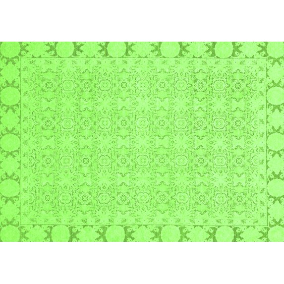 Ahgly Company Indoor Rectangle Abstract Green Modern Area Rugs, 4' x 6'