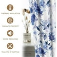 thumbnail image 3 of Blue Purples Flower Blackout Curtains For Bedroom/Living Room, Window Curtain, Blue Purples Floral Blooming Thermal Insulated Printed Curtains With Grommet 42"W x 84"L (Pack of 2), 3 of 6