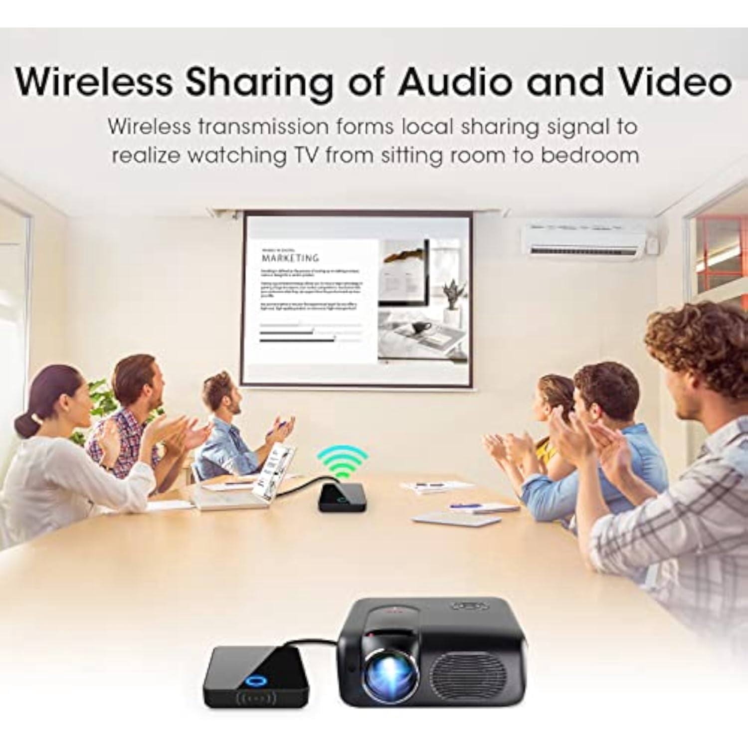 Wireless HDMI Transmitter and Receiver,98FT Wireless HDMI Extender Support 1080P@60 Hz, Support 2.4/5GHz for Streaming Video Audio from Laptop, Camera, Cable Box to HDTV Projector