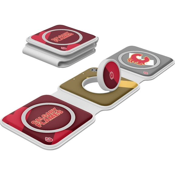 Keyscaper Calgary Flames 3-in-1 Foldable Charger
