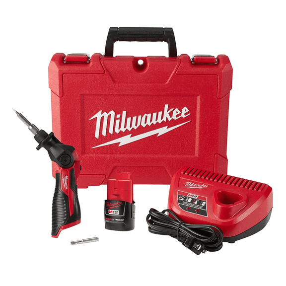 Milwaukee M12 Soldering Iron Kit, 18 Second Heat Up Time, Tool-Free Tip Change