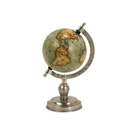 Sterling Silver Globe - Colombo Small Globe with Nickel Finish Base