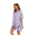 thumbnail image 4 of Beautybatik Purple Womens Boho Hippie Batik Tie Dye Plus Size Tunic Blouse Kaftan Top 2x, 4 of 7