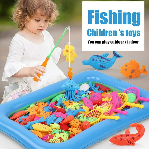 Bath Toys, Magnetic Fishing Game with 2 Fishing Poles 1 Wind Up Turtle and  30 Floating Fish for Kiddie Outdoor Pool… - Kids Swim Lessons