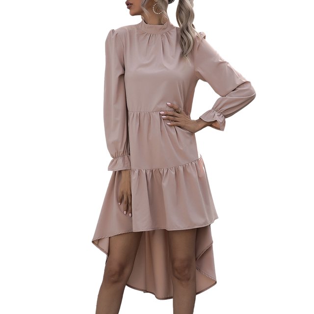 Vestido De Color Puro,Vestido De Mujer Vestido De Manga Larga De Una Pieza Vestido De Casa Ultra Responsivo