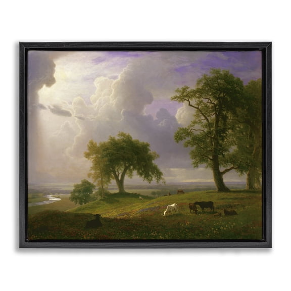 Stupell Industries Transitional California Spring Classic Albert Bierstadt Landscape Black Floating Frame Canvas Art, 21 x 17, by one1000paintings