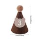 thumbnail image 3 of Brown Coffee Bear Baby Birthday Hat Shower Party Decoration Pom Pom Peaked Cap Adjustable Size for 1st 2nd 3rd Years Old, 3 of 5