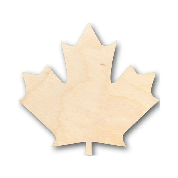 Unfinished Wood Canadian Maple Leaf Shape - Craft - up to 46" DIY 6" / 1/8"