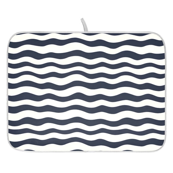 Ryvnso Wavy Pattern Dish Drying Mat for Kitchen Countertop 16x18 Small Dish Pad Drainer Rack Dish Sink Mats