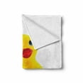 thumbnail image 2 of Rubber Duck Soft Flannel Fleece Blanket, Yellow Squeak Ducky Toy Fun Bubble Bath Animal Kids Room Duckling Print, Cozy Plush for Indoor and Outdoor Use, 50" x 70", White and Yellow, by Ambesonne, 2 of 6