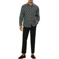 thumbnail image 2 of INSPIRE CHIC Polka Dots Shirt for Men's Pointed Collar Button Long Sleeve Shirts, 2 of 4