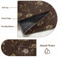 thumbnail image 6 of Round Area Rug 6 Ft, Brown Floral Washable Non-Slip Circle Carpet for Living Room/Bedroom, Vintage Spring Botanical Flowers Low-Profile Indoor Mats Collection Rugs for Residential, 6 of 8