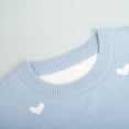 thumbnail image 5 of Jjayotai Cute Pullover Sweaters for Women, Y2k Oversized Crewneck Sweatshirt, Heart Graphic Print Crochet Knit Long Sleeve Tops Light Blue S, 5 of 5