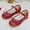 Red, variant on Girls Sequin Princess Shoes Bowknot Decor Flat Dance Dress Shoes Red 5-5.5 Years