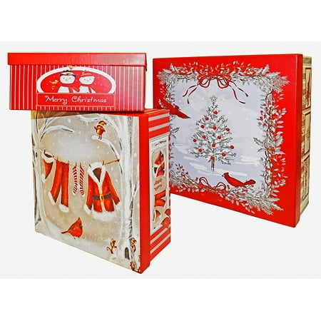 alef elegant decorative holiday themed nesting gift boxes 3 boxes nesting boxes beautifully themed and decorated perfect for gifts or simple decoration - Decorative Christmas Boxes alef elegant decorative holiday themed nesting gift boxes 3 boxes nesting boxes beautifully themed and decorated perfect for gifts or simple decoration - Decorative Christmas Boxes