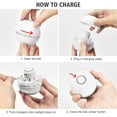 thumbnail image 5 of Juguete blanco para gatos, pelota con luz LED, hierba gatera, campana y pluma, rotación automática de 360 grados mejorada y carga USB, juguete interactivo para gatos, perros y gatitos., 5 of 5