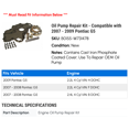 thumbnail image 2 of Oil Pump Repair Kit - Compatible with 2007 - 2009 Pontiac G5 2008, 2 of 2