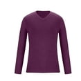 thumbnail image 4 of UVEASISHA Mens Crew Neck Sweaters Long Sleeve Lightweight Knit Pullover Sweater Knitted Cotton Jumper Tops for Men 2025 Fall Thin Knit Shirts Back to College Sale Purple S, 4 of 6