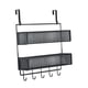 thumbnail image 3 of Organizador de ganchos para puerta, colgador de puerta, organizador impermeable detrás de la puerta, malla negro, 3 of 9