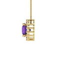 thumbnail image 2 of 1.24 ct Brilliant Round Cut Halo Natural Amethyst 14k Yellow Solid Gold Everyday Affordable Designer Necklace Pendant with 18" Chain, 2 of 6
