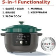 thumbnail image 4 of Instant 6-Quart Electric Round Dutch Oven, 5-in-1: Braise, Slow Cook, Sear/Saut, Cooking Pan, Food Warmer, Enameled Cast Iron, Included Recipe Book, Blue, 4 of 9