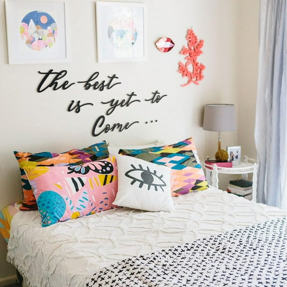 SUSSEXHOME The Best Is Yet To Come Metal Wall Art – Inspirational Metal Wall Decor for Home – Modern Style (Total Size 59" (L) x 15.7" (W) / 150cm x 40cm)