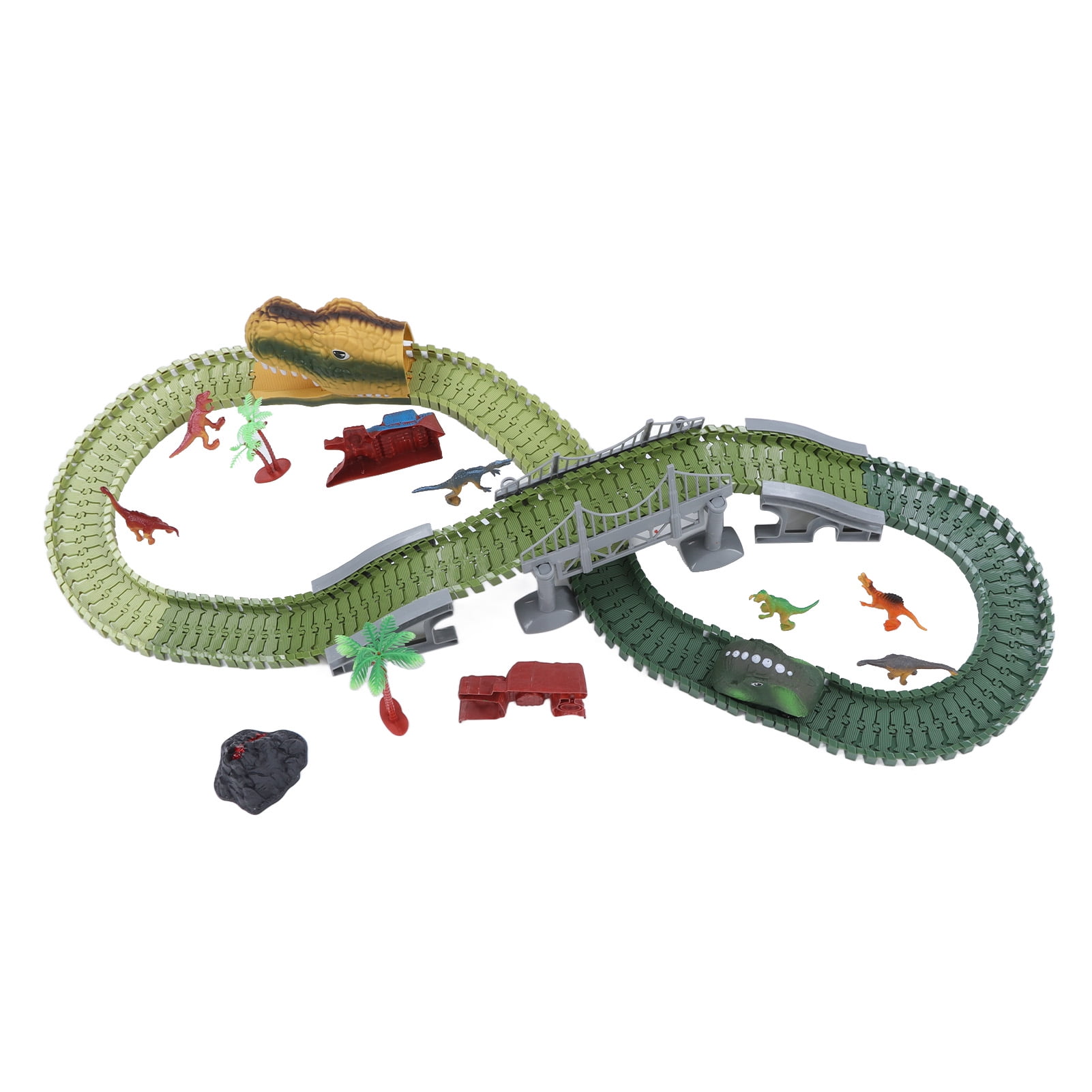 Electric Dinosaur Racing Track Toys, Dinosaur Car Track DIY Splicing