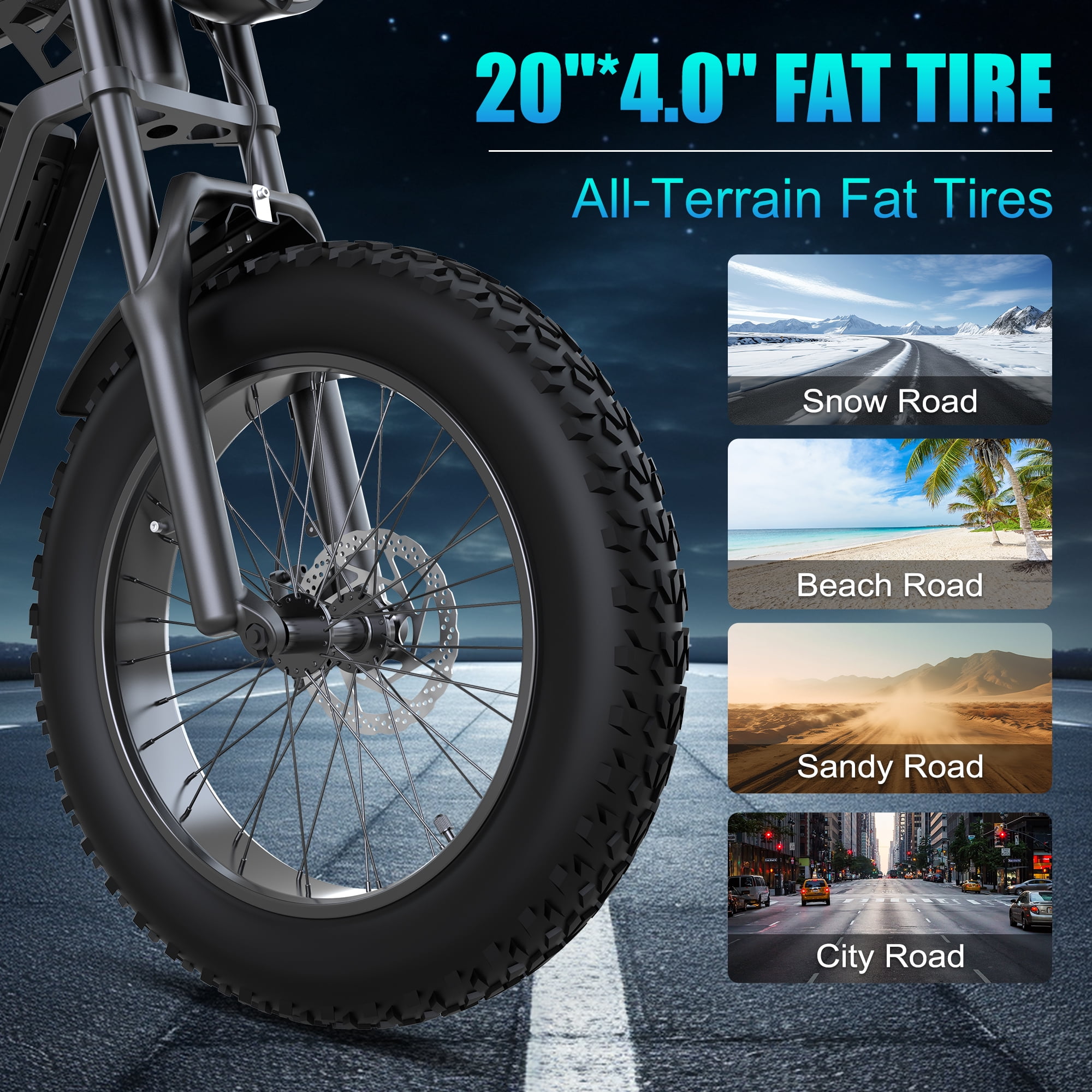 Moveloop T1 Electric Bike for Adults 1500W Motor Ebike, 20"x 4.0" Fat Tire Electric Bicycle, 48V 20AH Mountain Bike UL2849