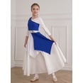 thumbnail image 3 of iiniim Kids Girls Sleeveless Asymmetrical Dance Overlay Color Block Lyrical Tunic Dress Size 6-16 Blue 8, 3 of 7
