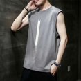 thumbnail image 3 of Camiseta sin mangas de verano para hombre, camiseta con estampado de seda helada, chaleco informal para hombre, ropa deportiva de cuello redondo, ropa de gimnasio 2023, ropa de calle, 3 of 5