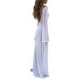 thumbnail image 3 of SAYOO Traje de baño para mujer, color sólido, manga larga, sin espalda, vestido de cuerpo entero para traje de baño, blanco SAYOO  Casual, 3 of 9