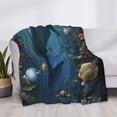 thumbnail image 3 of Yiaed Underwater Dolphin Print Blanket Throw Blanket Soft Cozy Flannel Blanket for Home Bed Sofa Couch Chair-40"x30", 3 of 6