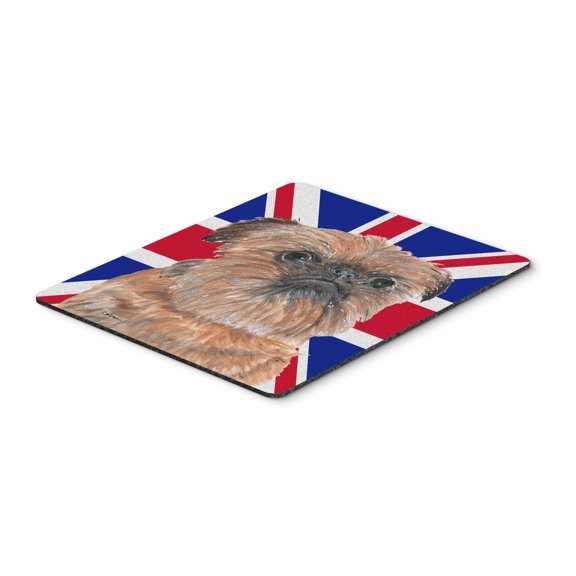 Carolines Treasures SC9864MP "Brussels Griffon with English Union Jack British Flag Mouse Pad Hot Pad or Trivet" Large