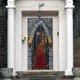 thumbnail image 4 of 3D Halloween Castle Stair Door Stickers, 30 x 79 inch Castle Stairs Realistic Door Wallpaper Sticker for Halloween Decoration, Party Home Removable Wa, 4 of 5