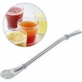 thumbnail image 3 of Jinsinto Stainless Steel Filter Straw, Silver Reusable Straw Teaspoon Tea Gourd Straw Filtered Straw,, 3 of 5