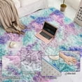 thumbnail image 3 of YJ.GWL Soft Shaggy Rainbow Rugs Plush Fluffy Colorful Carpet Area Rug for Living Room Bedroom Kids Girls Play Mat,5'x8', Blue Purple, 3 of 7