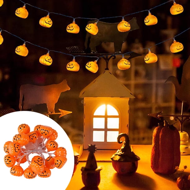 Decoraciones de Halloween, adornos de Halloween, regalos de Halloween Cadena de luces de calabaza de Halloween Decora la fiesta de Halloween con decoraciones festivas Cadena de luces de calabaza de pl