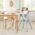 thumbnail image 2 of Costway  8-in-1 Baby High Chair Convertible Dining Booster Seat w/ Removable Tray Gray, 2 of 9